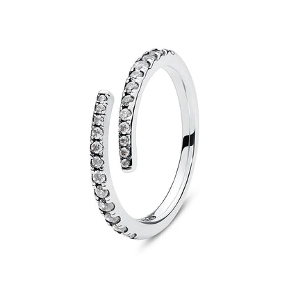 Hot selling 925 sterling silver ring, exquisite luxury, adjustable charm, square circular heart-shaped ring women's jewelry gift