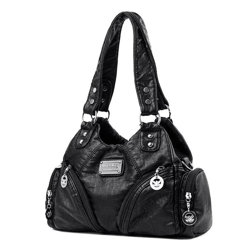 Hot Luxury Bag Women's PU Leather Crossbody Bag Retro Luxury Handbag Fashion Motorcycle Bag Brand Fashion Crossbody Bag