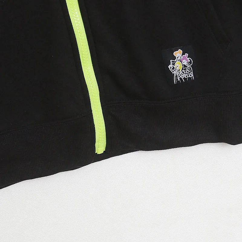 Fleece Hooded Sweatshirt Women Zip Up Hoodies Jacket Halloween Casual Cartoon Jumper Top Female Streetwear