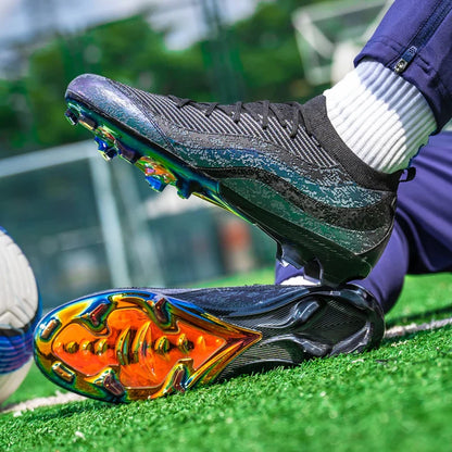 Men's Sports Football Shoes Fg/Ag Long Nail Adult Artificial Grassland Durable Training Specific Shoes High-Tops Non Slip Shoes