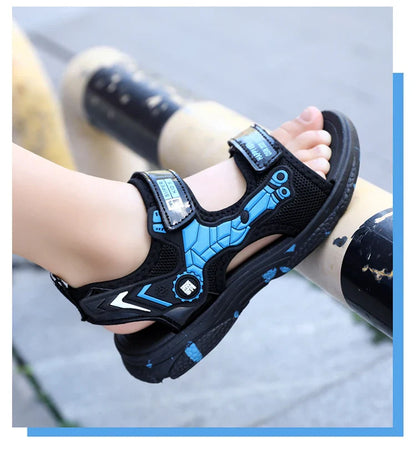 A pair of children's summer open-toe sports sandals, soft and comfortable mech-style flat shoes, sizes 28-40，WK-TX188