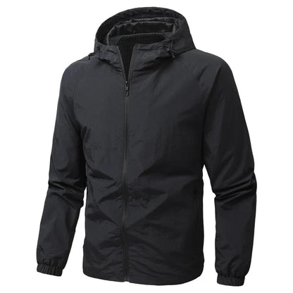 Men’s waterproof hiking jacket, breathable hooded windbreaker, quick dry outdoor coat, autumn, M–5XL