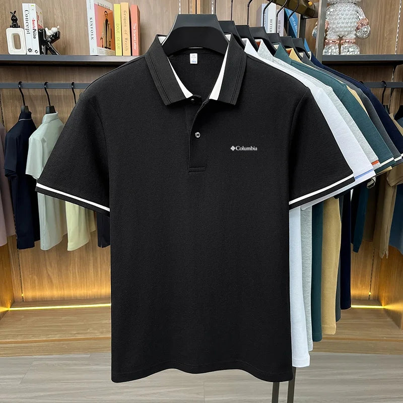 Summer hot search brand new 100% pure cotton comfortable polo shirt personalized men's letter embroidery best-selling short top