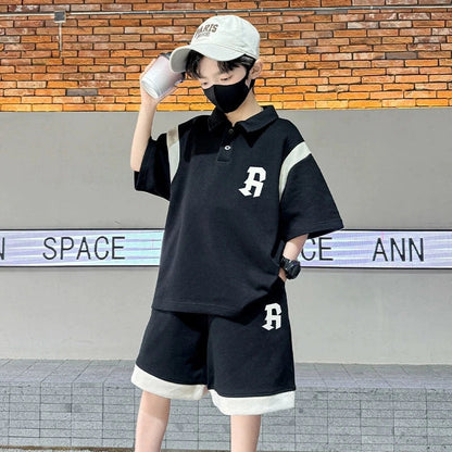 Teenagers Summer Boys Clothing Sets New Letter Fashion T-Shirt + Shorts 2Pcs Boys Suits Birthday Gift 5-14 Years Kids Clothes
