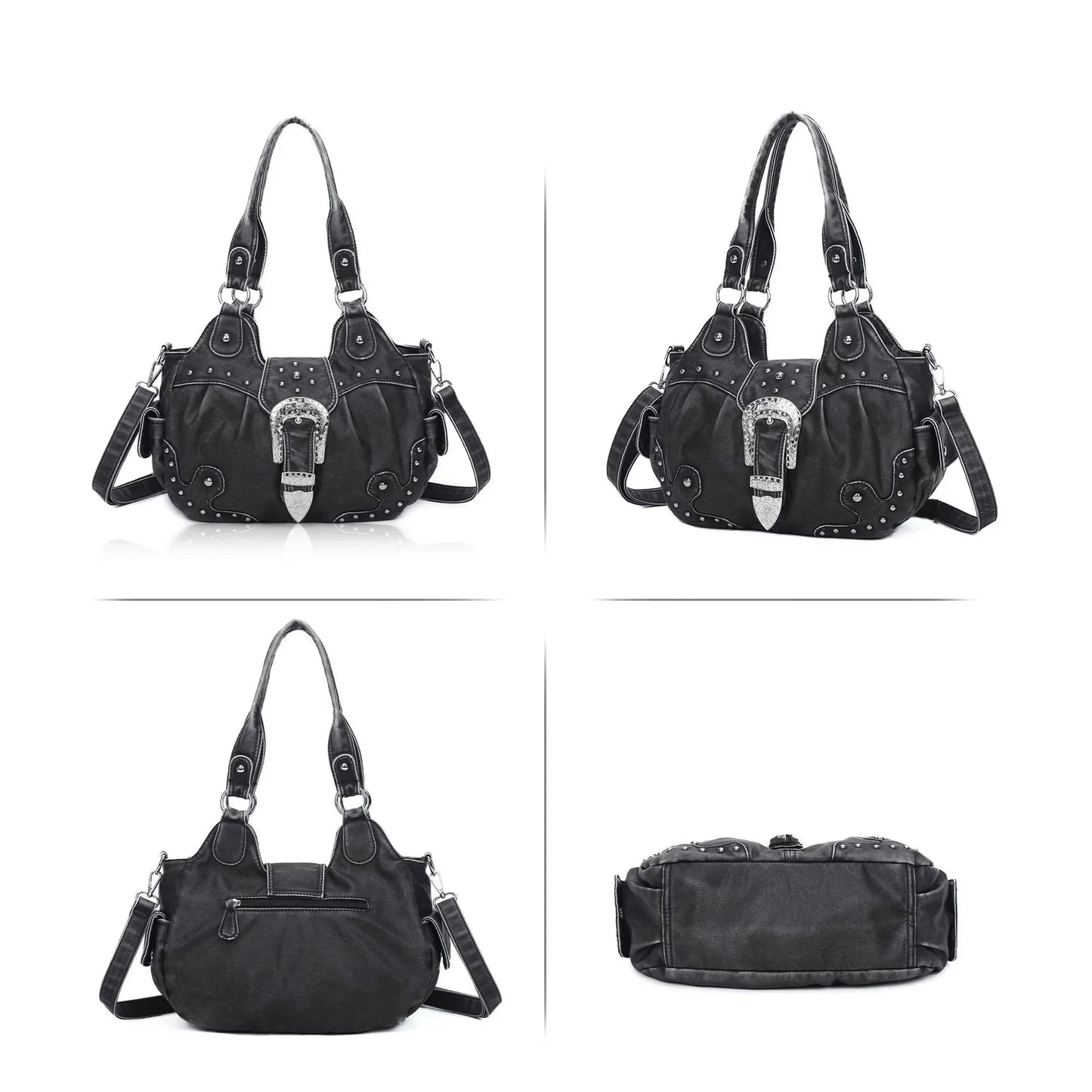 Women Handbag Satchel Top-handle Shoulder Bag PU Dumpling Pack Multi-pockets Shoulder Bags Phone Money Pack