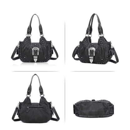 Women Handbag Satchel Top-handle Shoulder Bag PU Dumpling Pack Multi-pockets Shoulder Bags Phone Money Pack