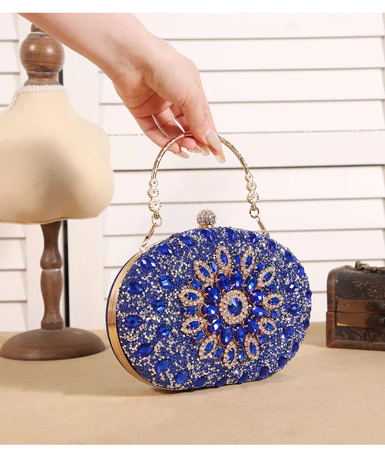 Cross-border explosive sunflower dinner bag Fashion banquet clutch bag Dress evening bag Diamond set bag European and American p
