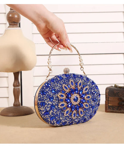 Cross-border explosive sunflower dinner bag Fashion banquet clutch bag Dress evening bag Diamond set bag European and American p