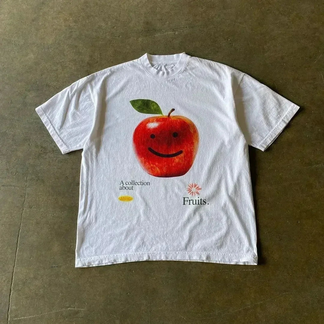 Fashion Tee Women Men T-shirt Y2K Loose Street Letter Print Short Sleeve Casual T-shirt 2025 Summer Retro Harajuku Top