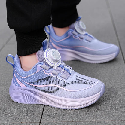 Outdoor Lace-up Boys Girls Knit Jogging Shoes Gym Sneakers Children‘s Basketball Shoes Non-slip Breathable Sports Training Shoes