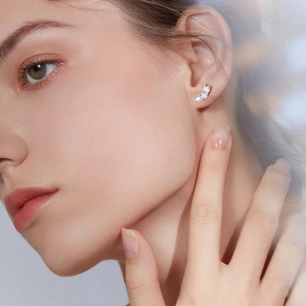 100% 925 Sterling Silver Earring 3mm Moissanite Stud Earrings For Women D Color VVS1 Diamonds Earring  Certified Wholesale
