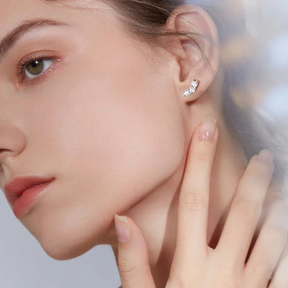 100% 925 Sterling Silver Earring 3mm Moissanite Stud Earrings For Women D Color VVS1 Diamonds Earring  Certified Wholesale