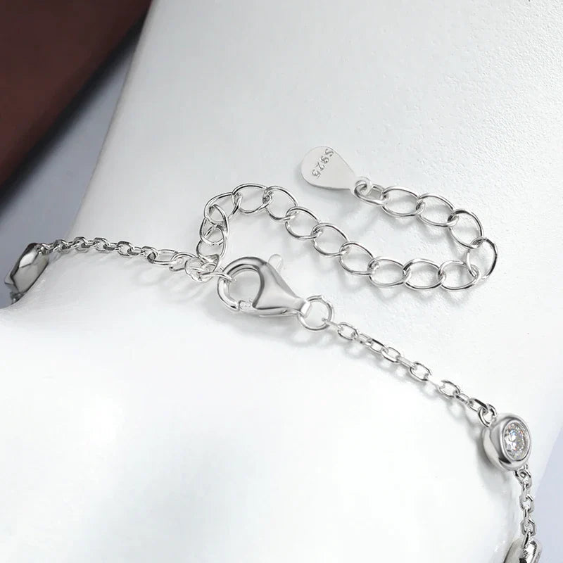 3mm Moissanite Finger Bracelets for Women 15-21cm Adjustable Chain GRA Certified s925 Sterling Silver Bubble Bracelet
