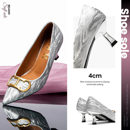 Popular Luxury Brand CHCH Women's Shoes High Heeled Leather Shoes Casual Shoes Medium Height Shoes Banquet Wedding Shoes