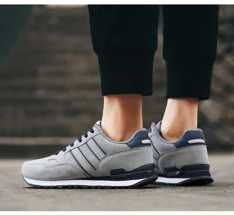 Tênis Masculino de Couro de Alta Qualidade Calçados Casuais Outono 2024 Novo Tênis Masculino Respirável Calçados Masculinos Tênis Masculino Plano Zapatillas Hombre