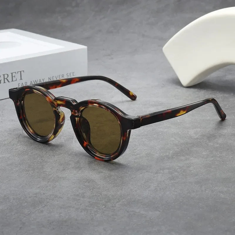New Retro Round Small Frame Sunglasses Personalized High-end Men's and Women's Glasses Fashion Trend UV Resistant Sunglasses