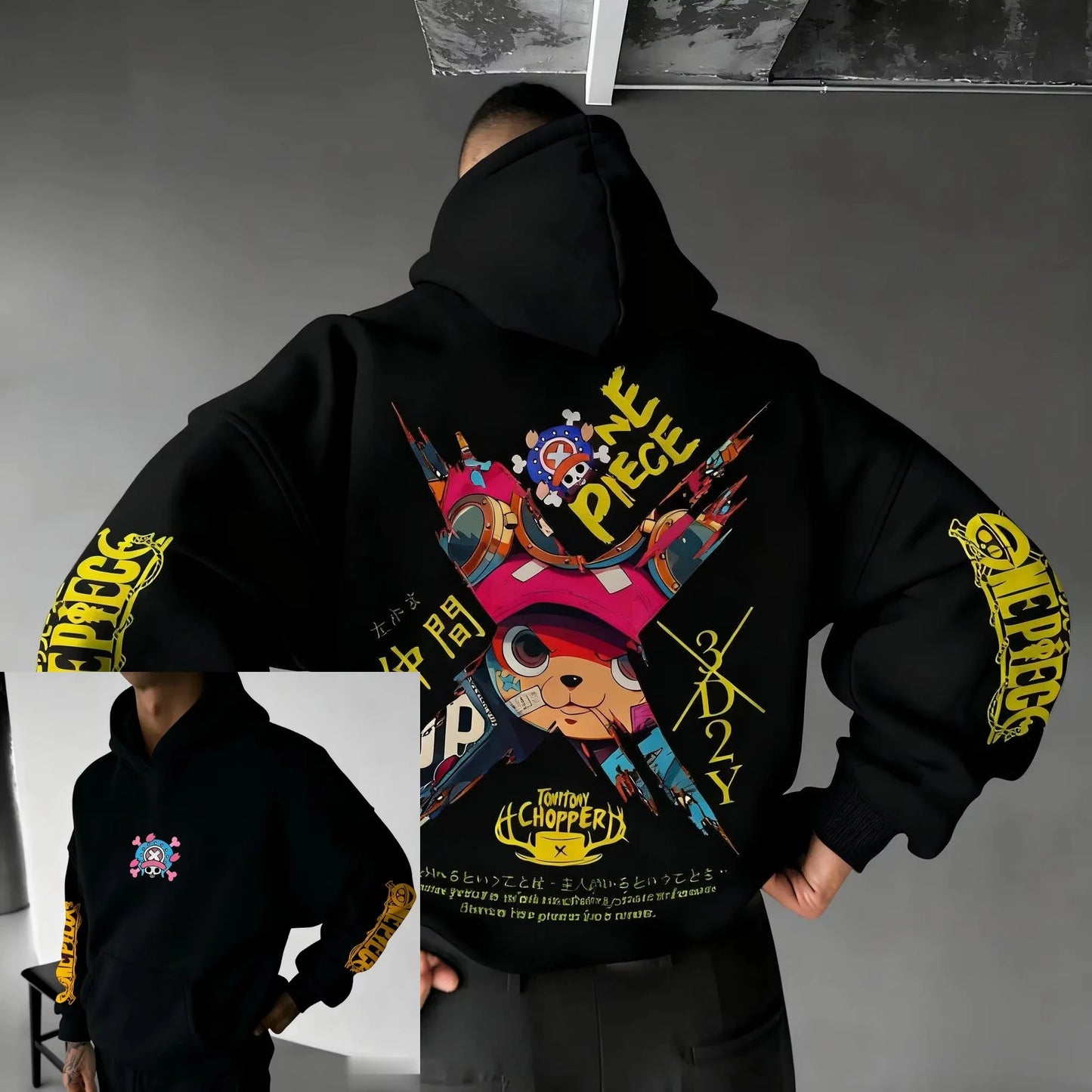 Anime Chopper Printed Hoodie  Spring/Autumn New Men's and Women's Loose Casual Street Hip Hop Parent Child Sweater