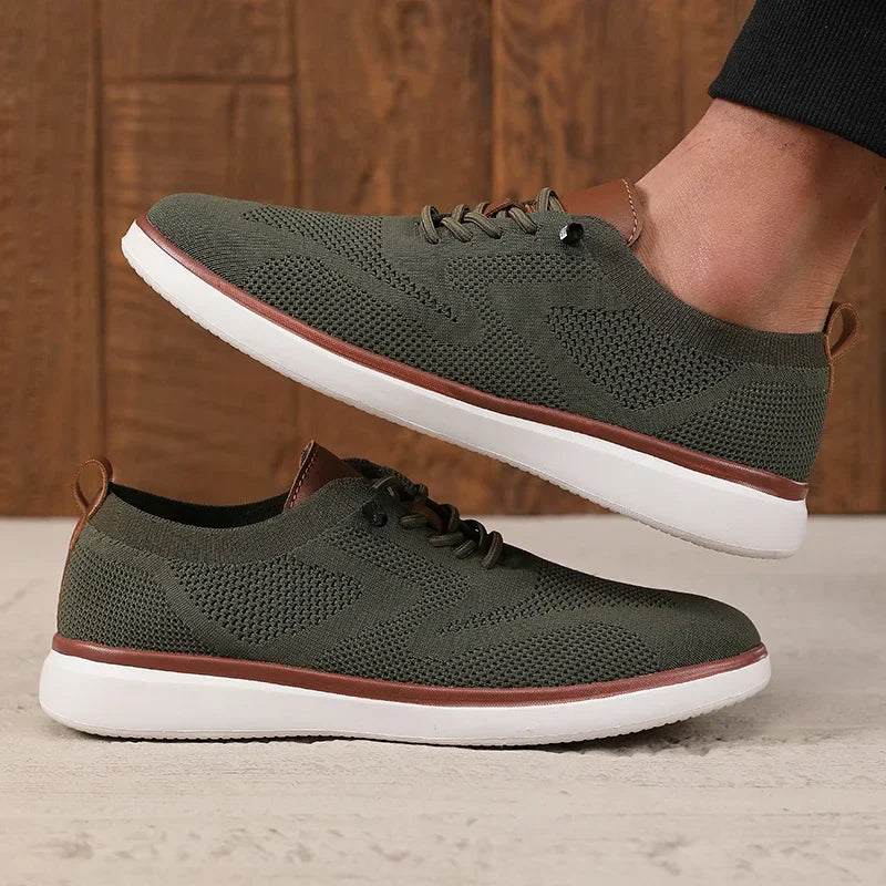 Fashionable Avant Garde Men's Sports Shoes Knitted Mesh Breathable Trendy Appearance Flat Shoes Versatile Street Casual Shoes