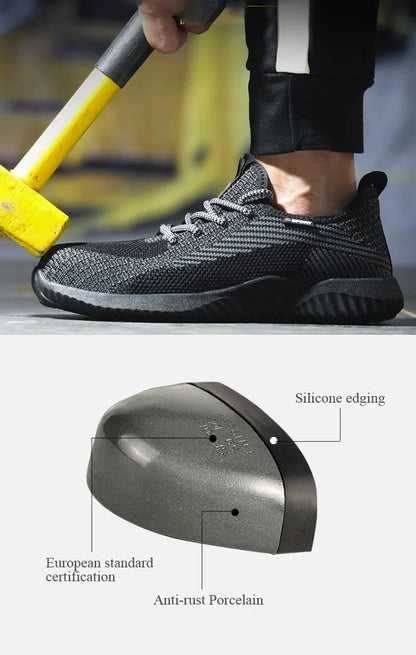 Safety Shoes Men's Work Boots Steel Toe Cap Puncture-Proof Indestructible Security Work Shoes Women Light Comfortable Sneakers