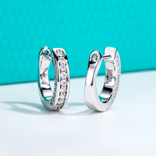 0.56cttw Luxury Moissanite Ear Hoop Earrings 925 Sterling Silver Earring For Woman Wedding Engagement Jewelry Wholesale
