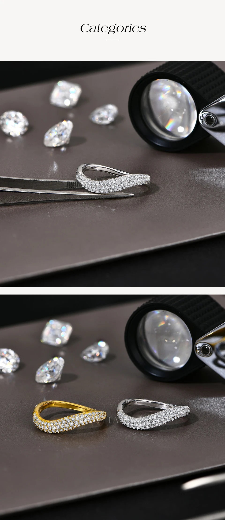 Fashion S925 Sterling Silver Engagement Classic Moissanite Diamond Ring for Women Men Real Jewelry With Certificate