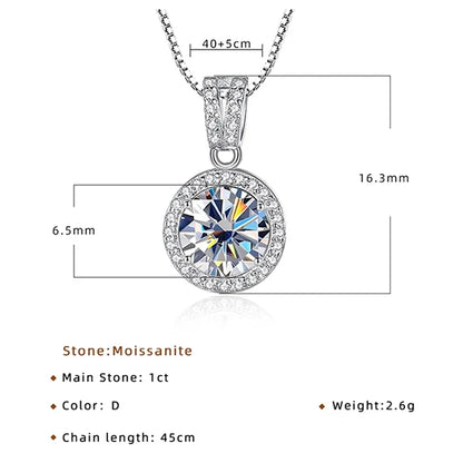 2ct total Moissanite Jewelry Set Sterling Silver 925 Necklace Earrings Fine Jewerly Wedding Set Pass Dismond Tester