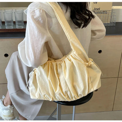 Hot Selling Fashion Nylon Pleated Women's Crossbody Bag 2026 New Casual Trend Versatile Large Capacity Tote Women's Shoulder Bag