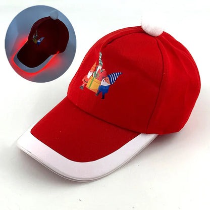 Hot LED Light Up Baseball Cap Neon Colorful Glowing Adjustable Sun Hats For Women Men Night Running Caps Travel Supplies