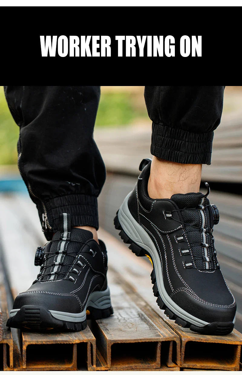Men's Steel Head Safety Shoes Puncture And Smash Resistant Lightweight Sole Breathable Upper for Outdoor Workshop Work Shoes