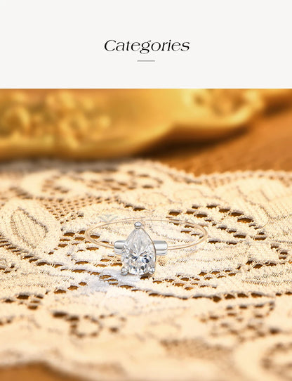 0.8CT DVVS1 Moissanite Rings for Women 925 Sterling Silver Creative Transparent Fishing Line Ring Handmade Jewelry Gift