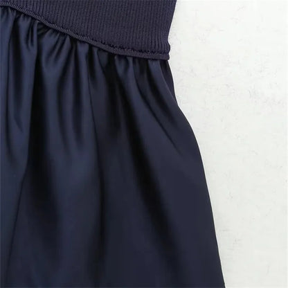 Blue Knitted Top Female Sleeveless Crop Tops Women 2024 Summer Backless Corset Top Woman Patchwork Ruffle Beach Tank Tops