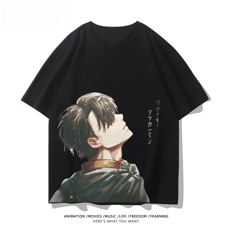 Wings of Liberty Printed Short Sleeve T-shirt Men's and Women's Fashion Loose Cotton Top