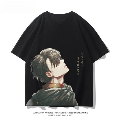 Wings of Liberty Printed Short Sleeve T-shirt Men's and Women's Fashion Loose Cotton Top