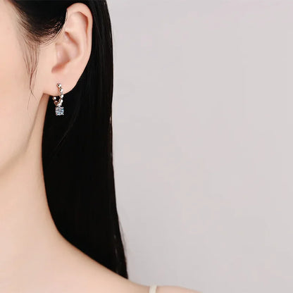 Real 0.5CT 5mm D Color Moissanite Drop Earrings for Women S925 Silver Plated PT950 Pass Diamond Test Earring Fine Jewelry