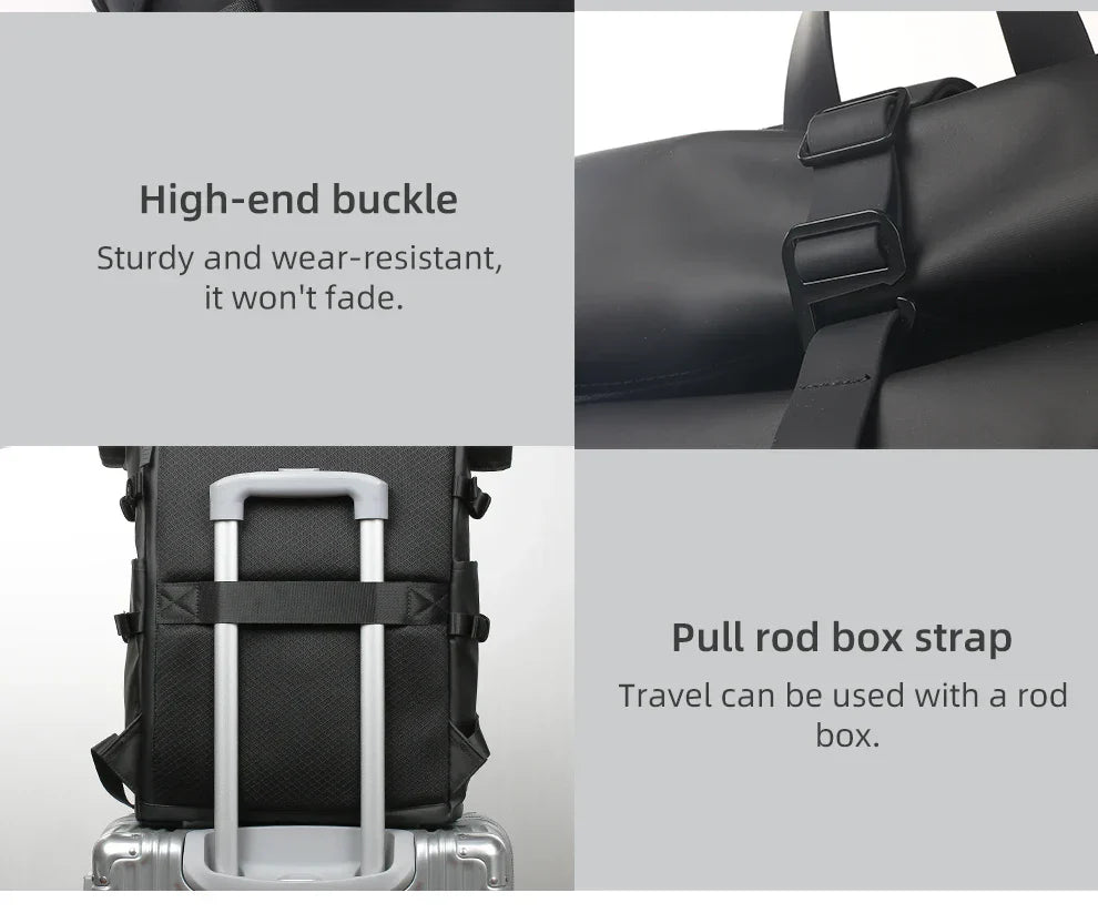 Expandable Travel Backpack Men Large Capacity Waterproof 15.6” Laptop Bag Hiking Rucksack Cycling Daypack Bag with USB Port