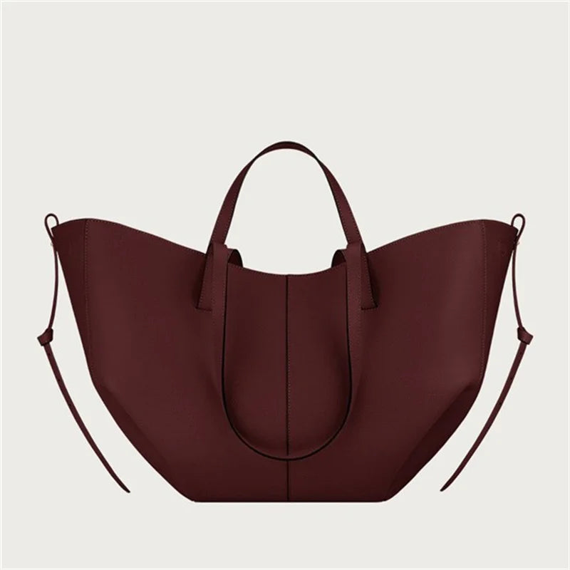 Nouveau sac fourre-tout en cuir de grande taille pour femmesNiche féminine sac à main ailes de grande capacité sac à bandoulière