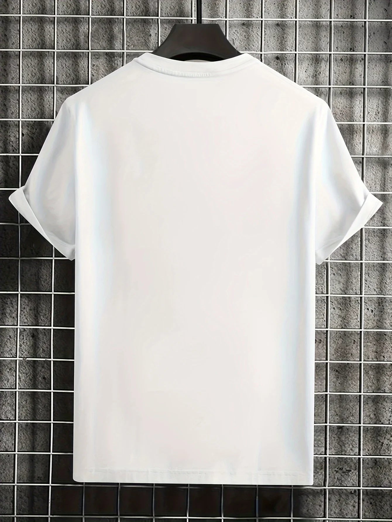 Men's summer 100% pure cotton fashionable casual loose Colombian architectural letter printed round neck short sleeved T-shirt