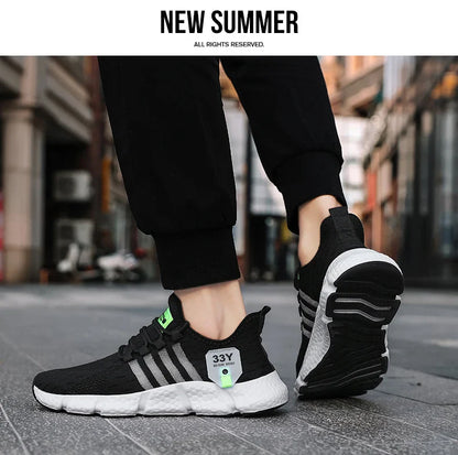 Breathable Mesh Men Shoes Trendy Lightweight Walking Flats Plus Size Male Tennis Sneakers Outdoor Running Fitness Shoes 2024