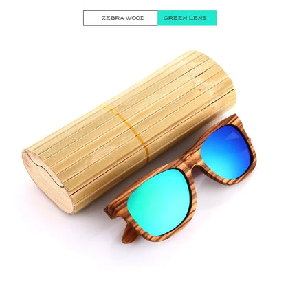 Men bamboo Wood Sunglasses Women Retro Vintage Polarized zebra Wooden Glasses Oculos De Sol Square Summer Goggle paper box