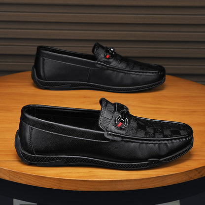 Fashion Leather Men Casual Shoes Slip on Formal Loafers Luxury Brand Comfortable Men Italian Soft Male Driving Shoes