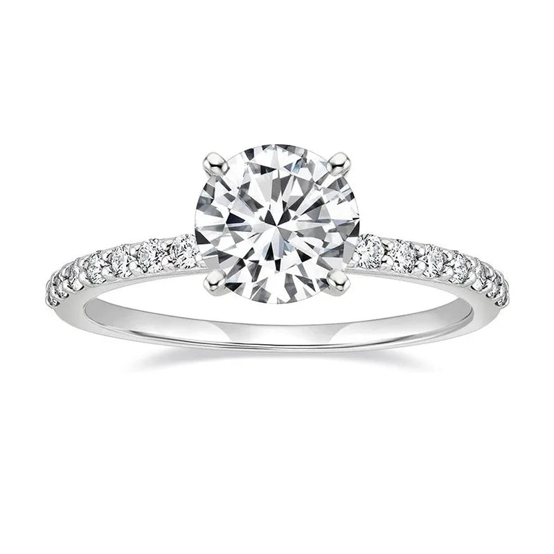 8mm 2ct Moissanite Solitaire Ring 14K Gold Filled Engagement Rings For Women Wedding Party Jewelry Gift
