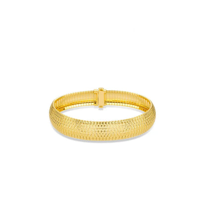 925 Silver Gold Plated Synthetic Zircon Bracelet Shimmering Wide Edition Bracelet for Women's Jewelry