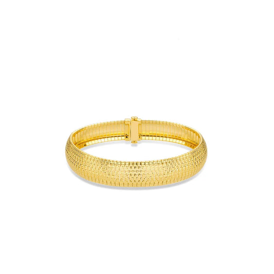 925 Silver Gold Plated Synthetic Zircon Bracelet Shimmering Wide Edition Bracelet for Women's Jewelry