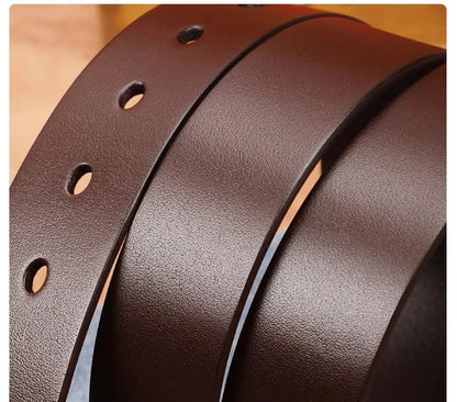 Leather Men's Belt Fashion Metal Alloy Pin Buckle Adult Luxury Brand Jeans Business Casual Waist Male Strap Brand