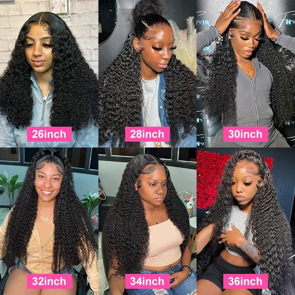 34 36inch Hd 13x4 13x6 Curly Wigs Deep Wave Frontal Wig Brazilian Curly Human Hair Wig Loose Water Wave Wig For Women