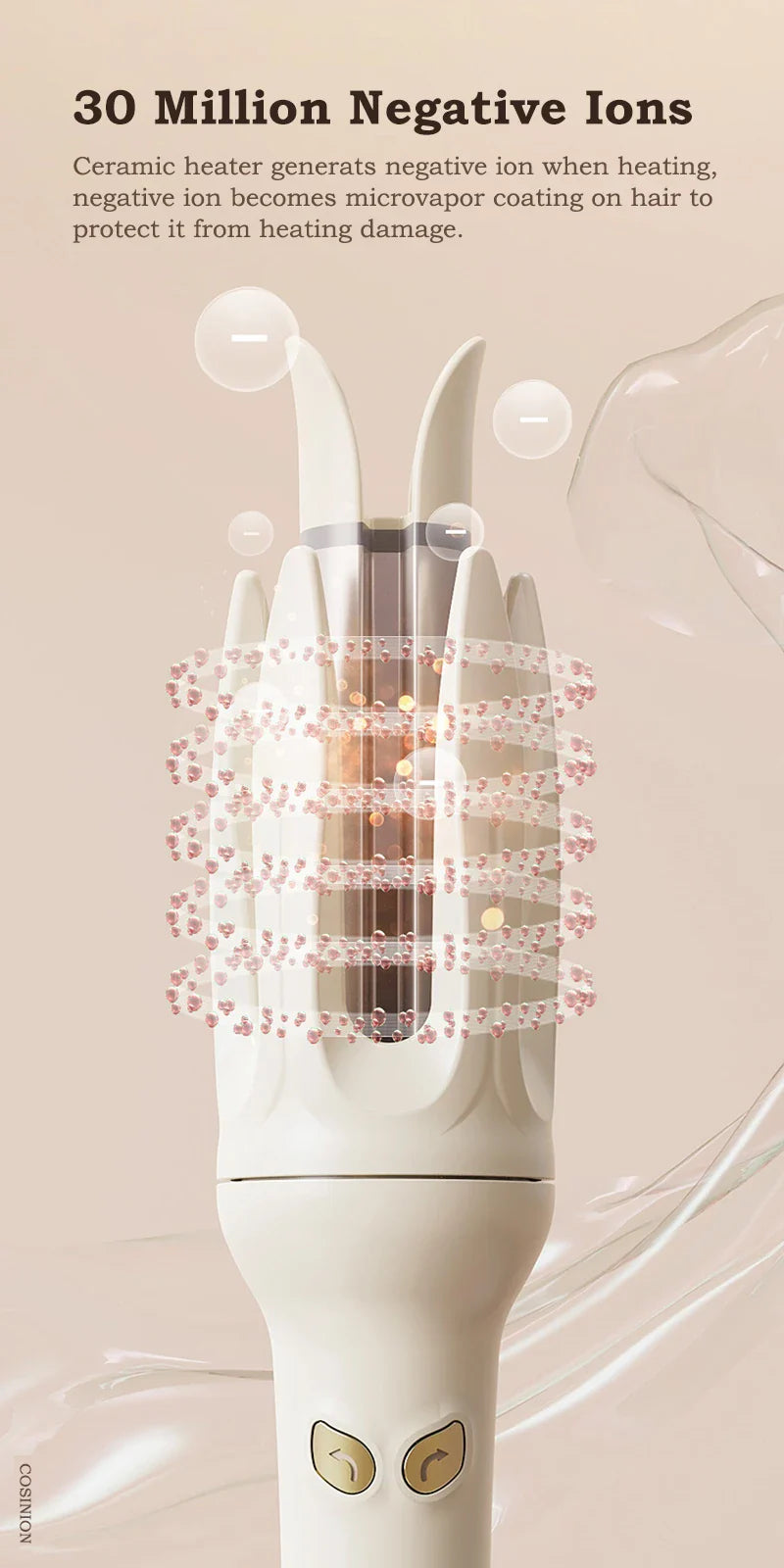 Negative Ions Automatic Hair Curler 28mm Electric Ceramic Curling Hair Stick Rotating Curl Waves Anti-Tangle Curling Iron Styler