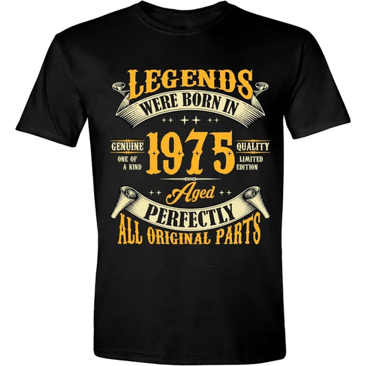 ‌1975 Vintage Birthday Shirt 50th Year Legend Born Graphic Cotton Tee for Men Soft Funny Retro Gift Idea Dad Husband Uncle Shirt