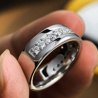 2mm Round Moissanite Eternity Band Ring GRA Certified Lab Moissanite s925 Sterling Silver Wedding Rings for Women Man