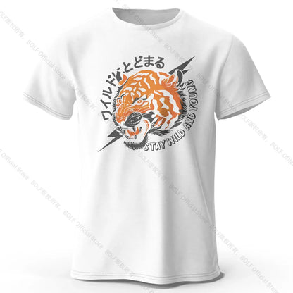 Men's Trust Tiger Printed T-Shirt 100% Cotton Harajuku Oversized Funny Graphic Tees for Men Women Summer Tops