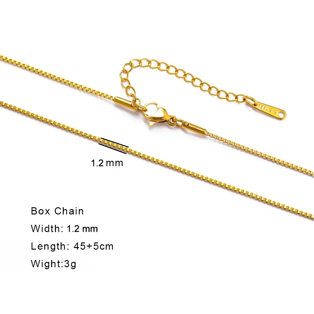 Stainless Steel Gold Color Chain Necklace Women Minimalist Cuban Paperclip Twisted Snake Chain Fashion Jewelry Wholesale